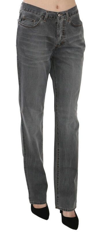 Jean Just Cavalli gris en denim (taille mi-haute, droit)