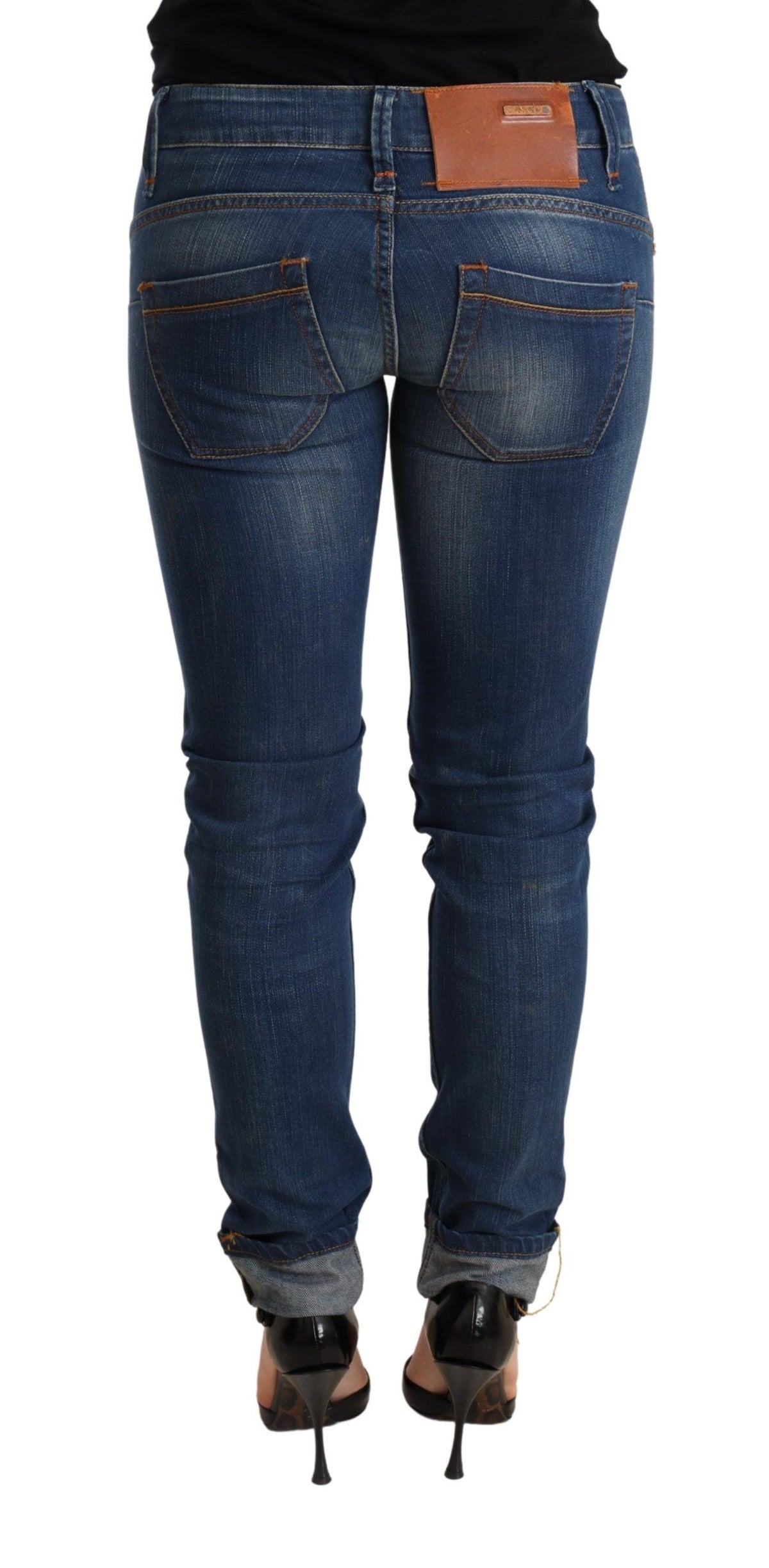 Jean Acht bleu en denim (taille basse, skinny)