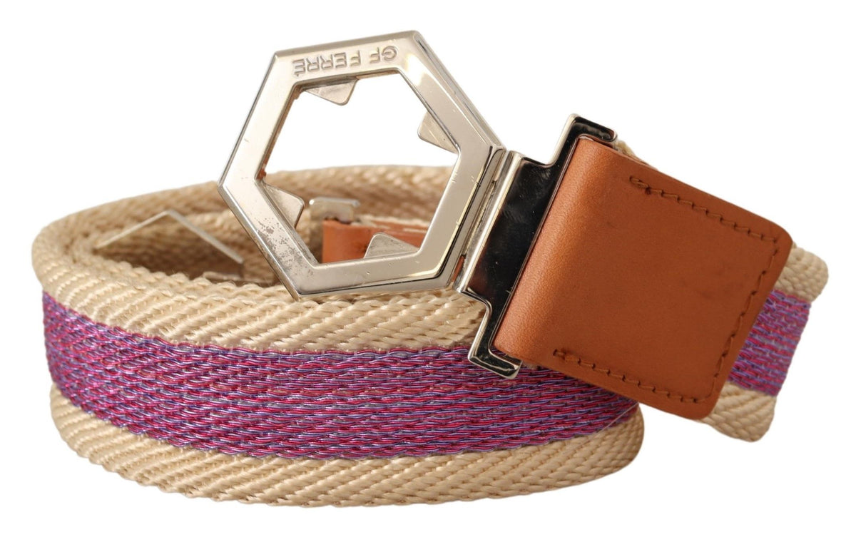 Ceinture GF Ferre argentée en cuir