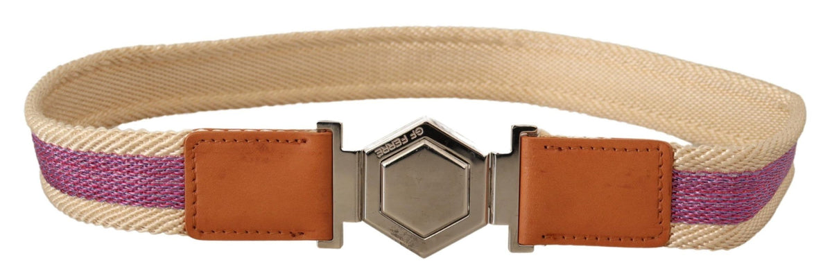 Ceinture GF Ferre argentée en cuir