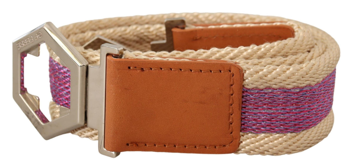 Ceinture GF Ferre argentée en cuir