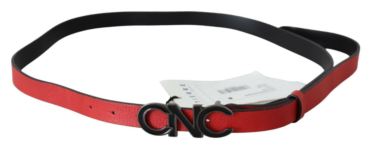Ceinture en cuir avec boucle logo Costume National rouge