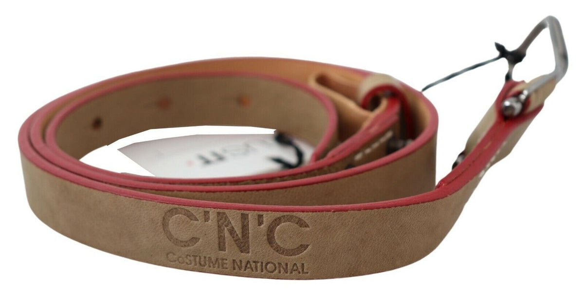 Ceinture Costume National beige en cuir
