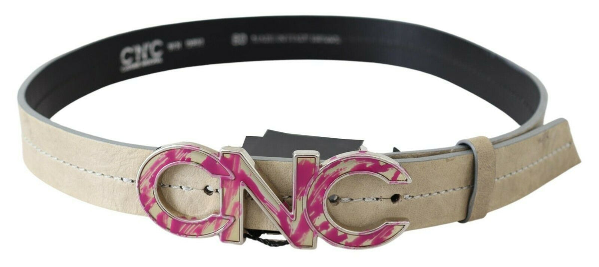 Ceinture Costume National rose en cuir