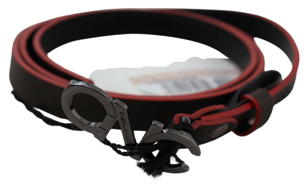 Ceinture Costume National noire en cuir (skinny)