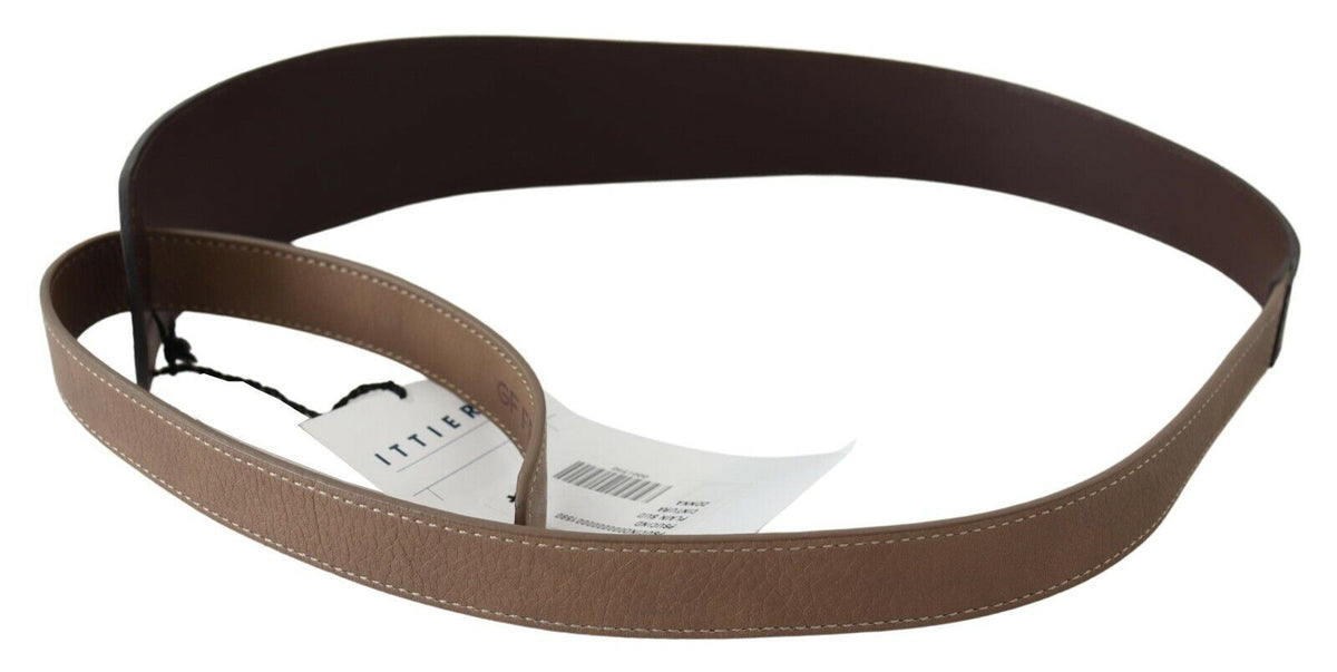 Ceinture large GF Ferre en cuir véritable marron foncé