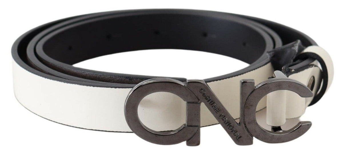 Ceinture en cuir avec boucle logo Costume National grise