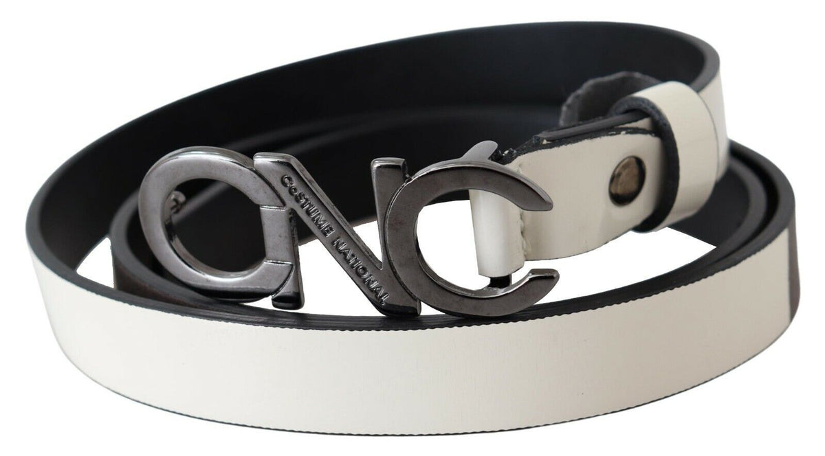 Ceinture en cuir avec boucle logo Costume National grise