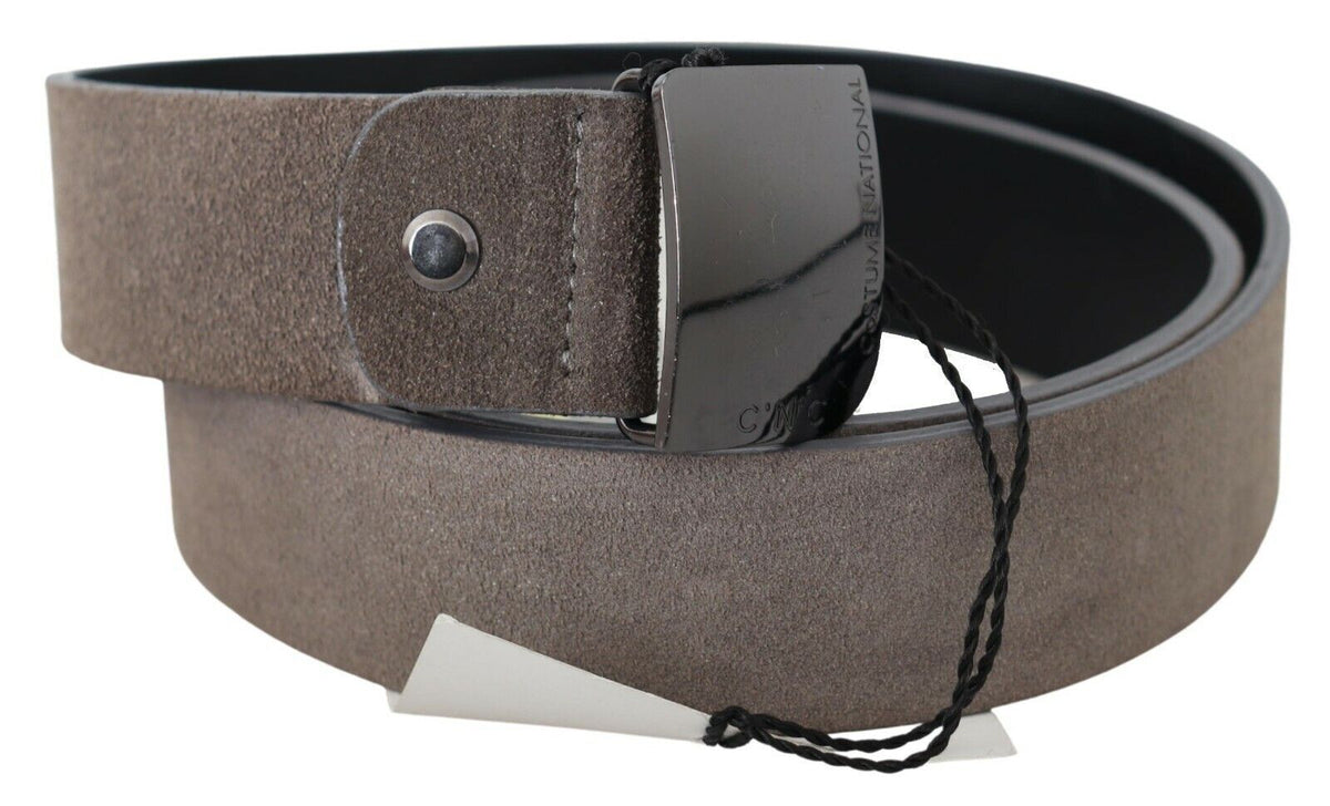 Ceinture Costume National en cuir marron à boucle carrée