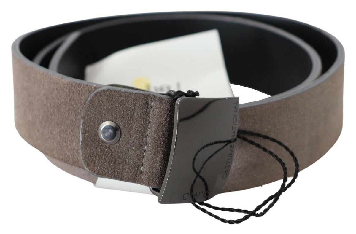 Ceinture Costume National en cuir marron à boucle carrée