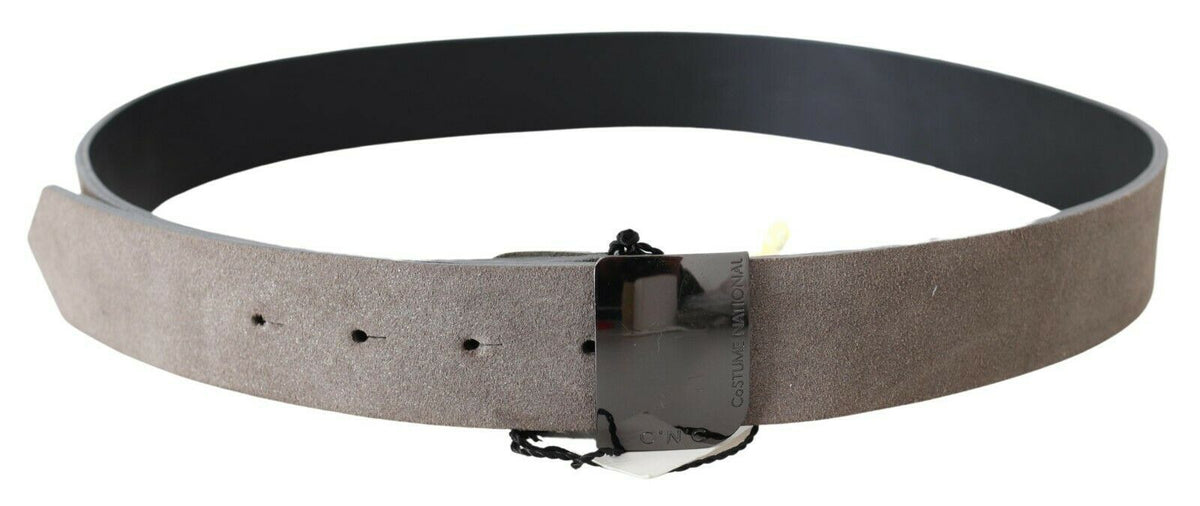 Ceinture Costume National en cuir marron à boucle carrée