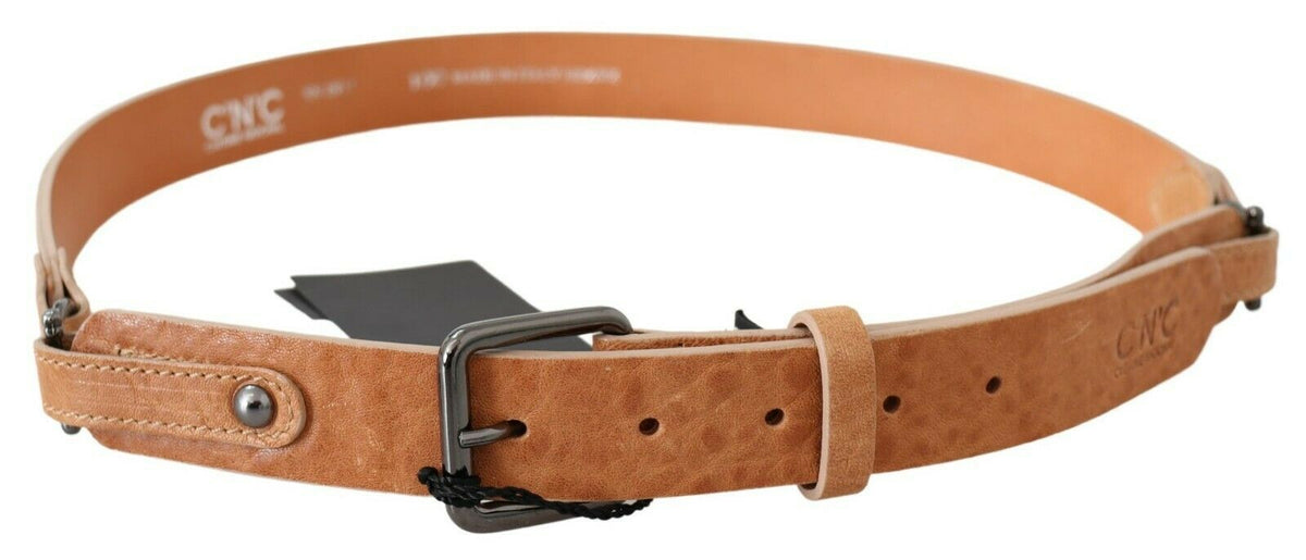 Ceinture Costume National en cuir véritable marron clair