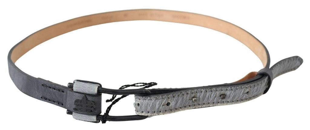 Ceinture Ermanno Scervino en cuir noir à franges