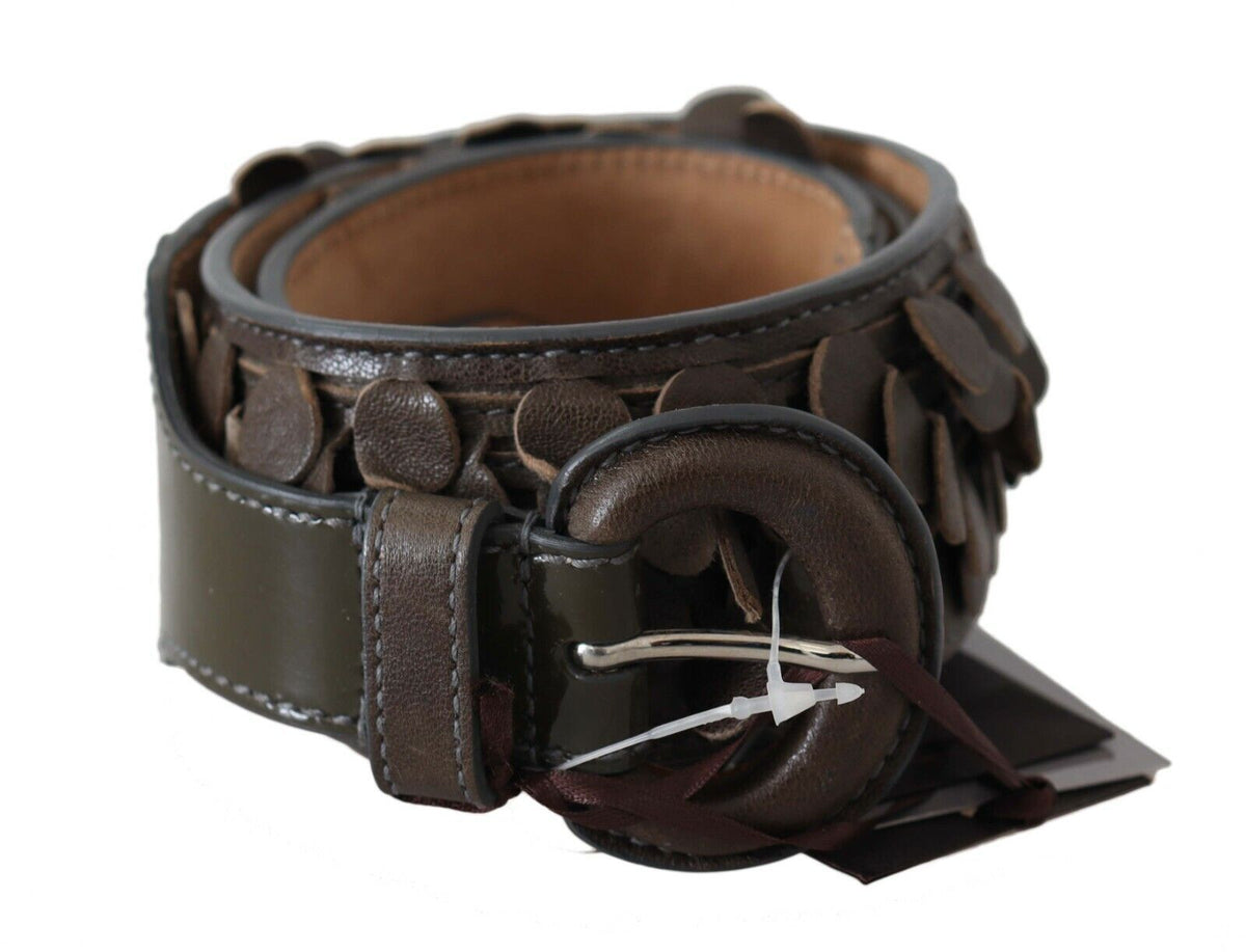 Ceinture Ermanno Scervino en cuir marron à boucle ronde