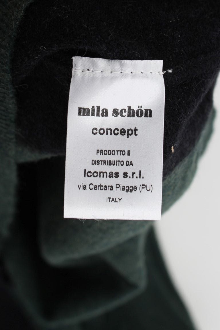 Jupe crayon MILA SCHÖN verte en mélange de laine
