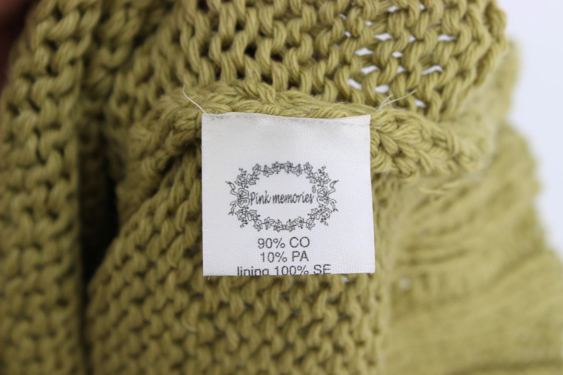 Pull en maille PINK MEMORIES vert en mélange de coton (sans manches)