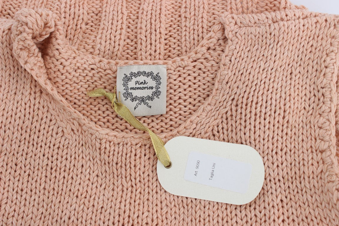Pull en maille PINK MEMORIES rose en mélange de coton (sans manches)