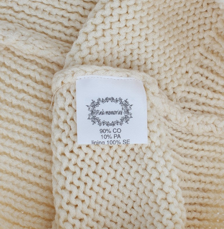 Pull en maille PINK MEMORIES beige en mélange de coton (sans manches)