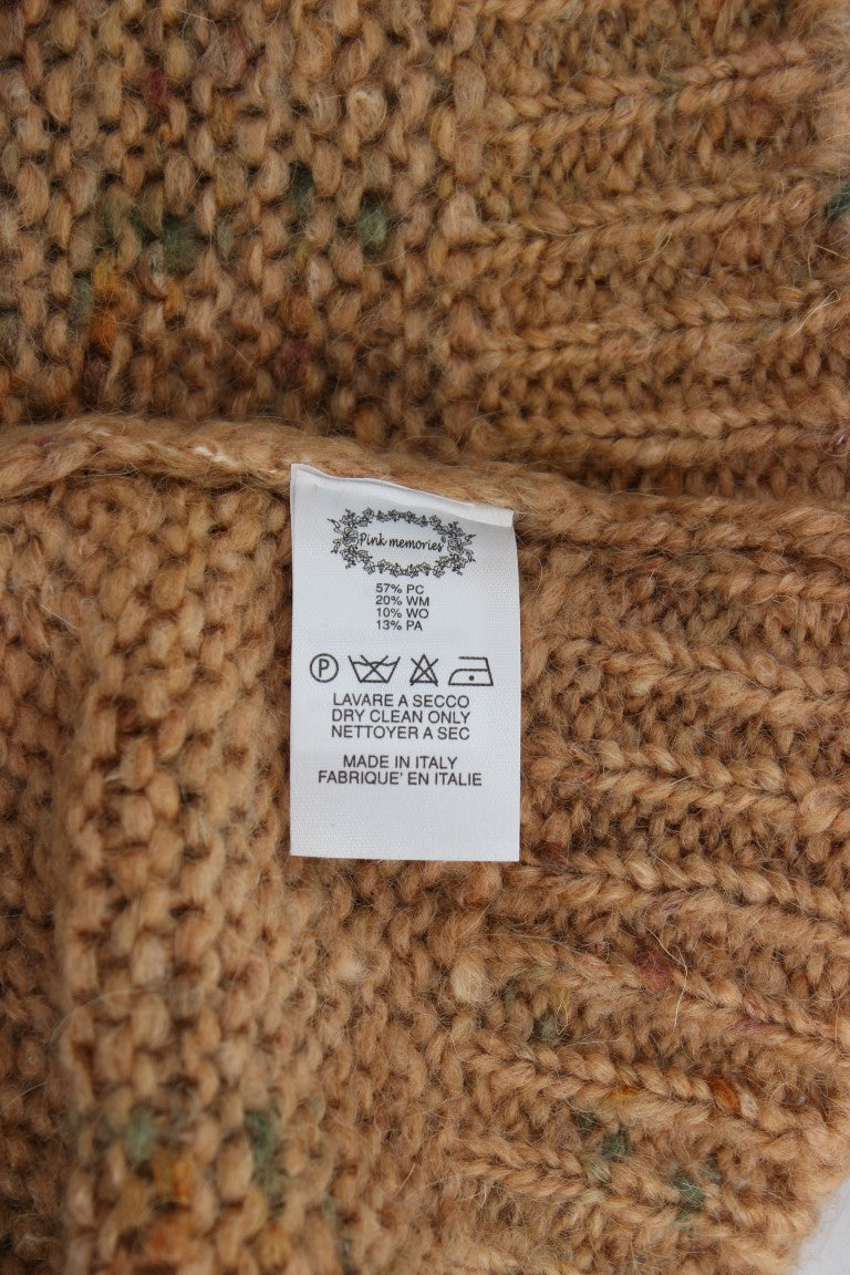 Pull en maille PINK MEMORIES marron en mélange de laine