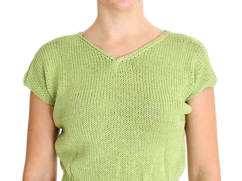 PINK MEMORIES Green Cotton Blend Knitted Sweater