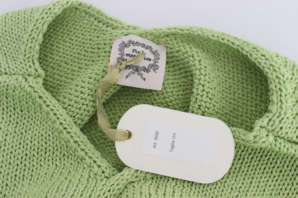 Pull en maille PINK MEMORIES vert en mélange de coton