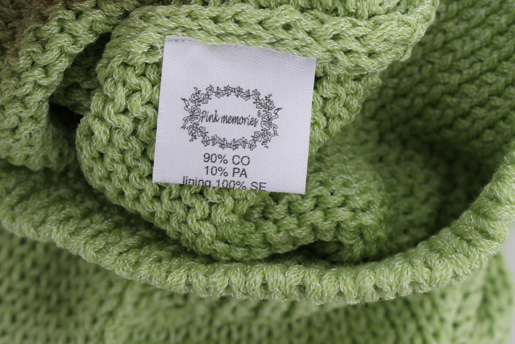 Pull en maille PINK MEMORIES vert en mélange de coton