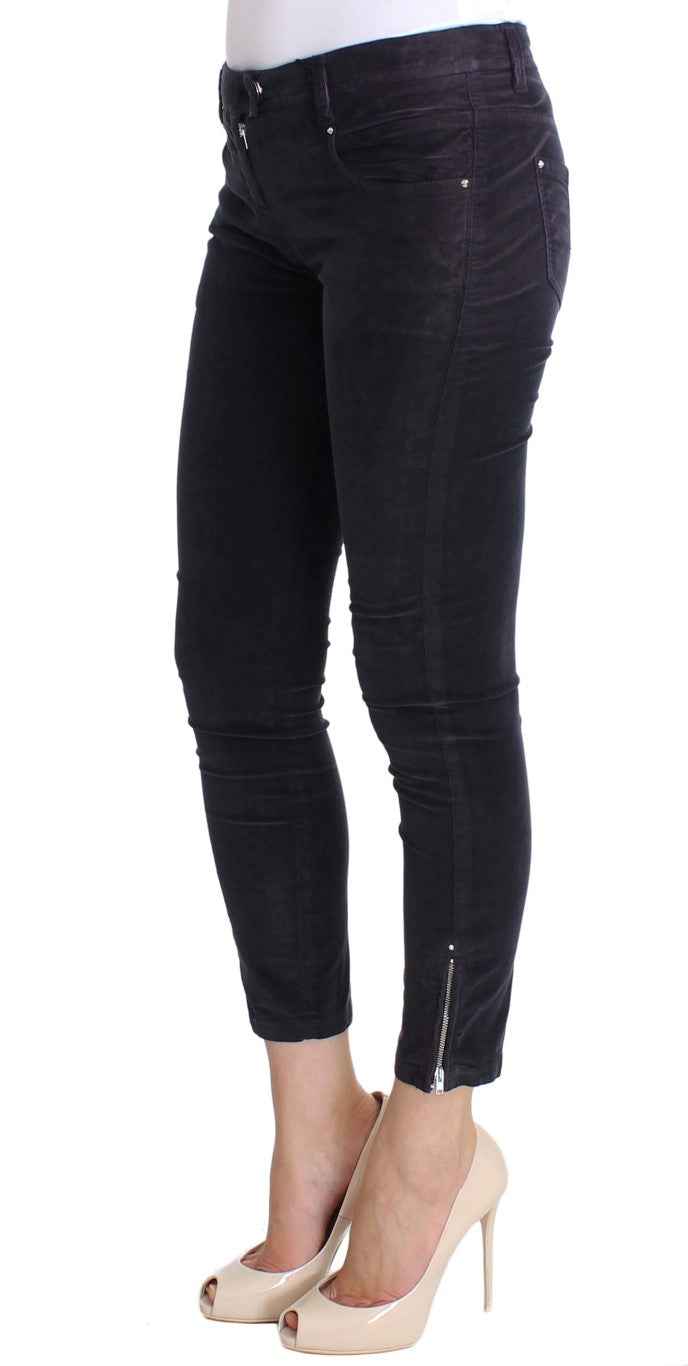 Costume National Purple Cropped Corduroys Jeans