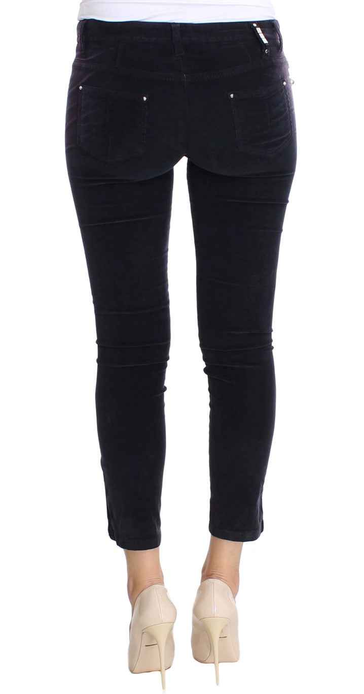 Costume National Purple Cropped Corduroys Jeans