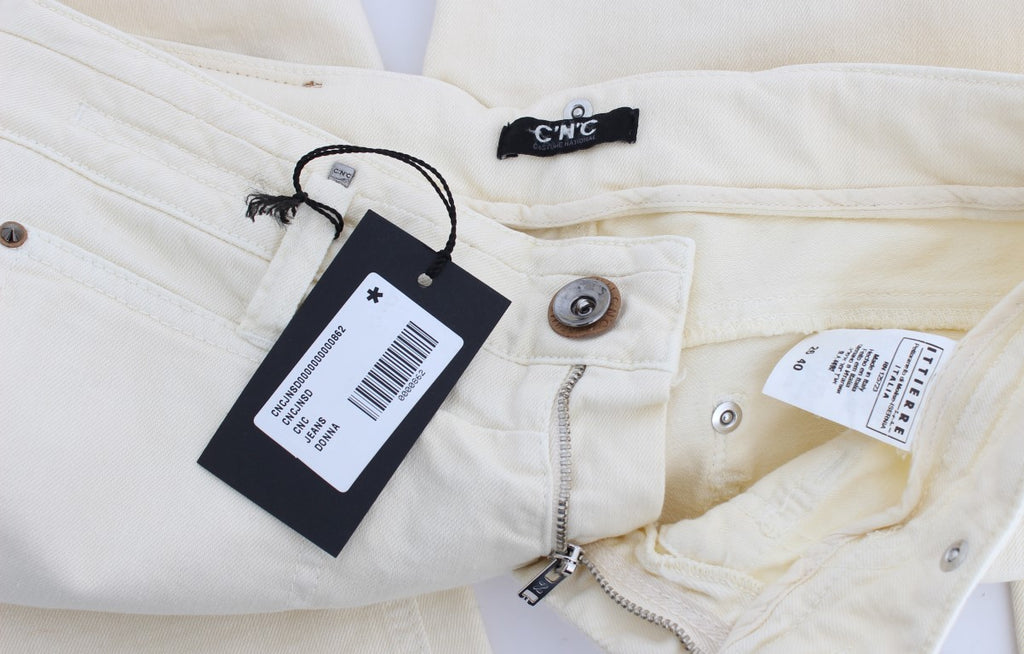 Jean Costume National blanc en coton (stretch)