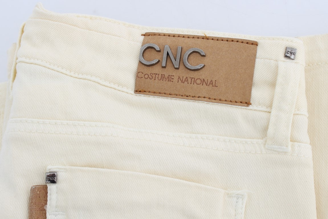Jean Costume National blanc en coton (stretch)