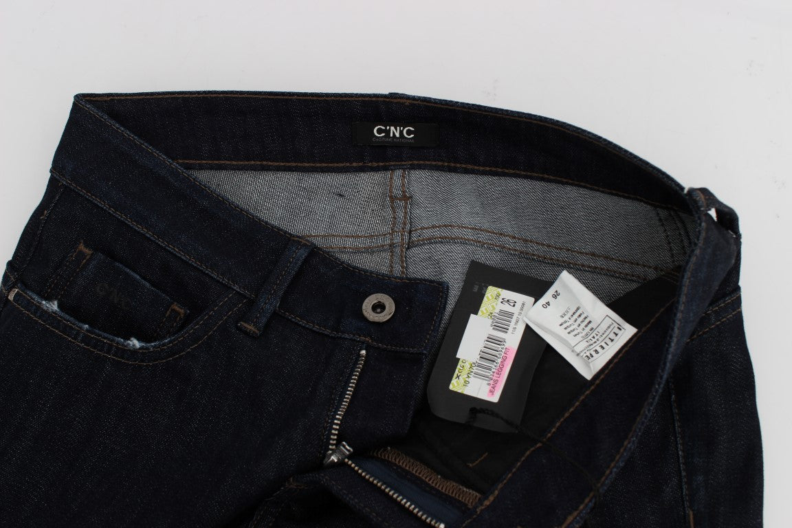 Jean coupe slim Costume National bleu en coton (stretch)
