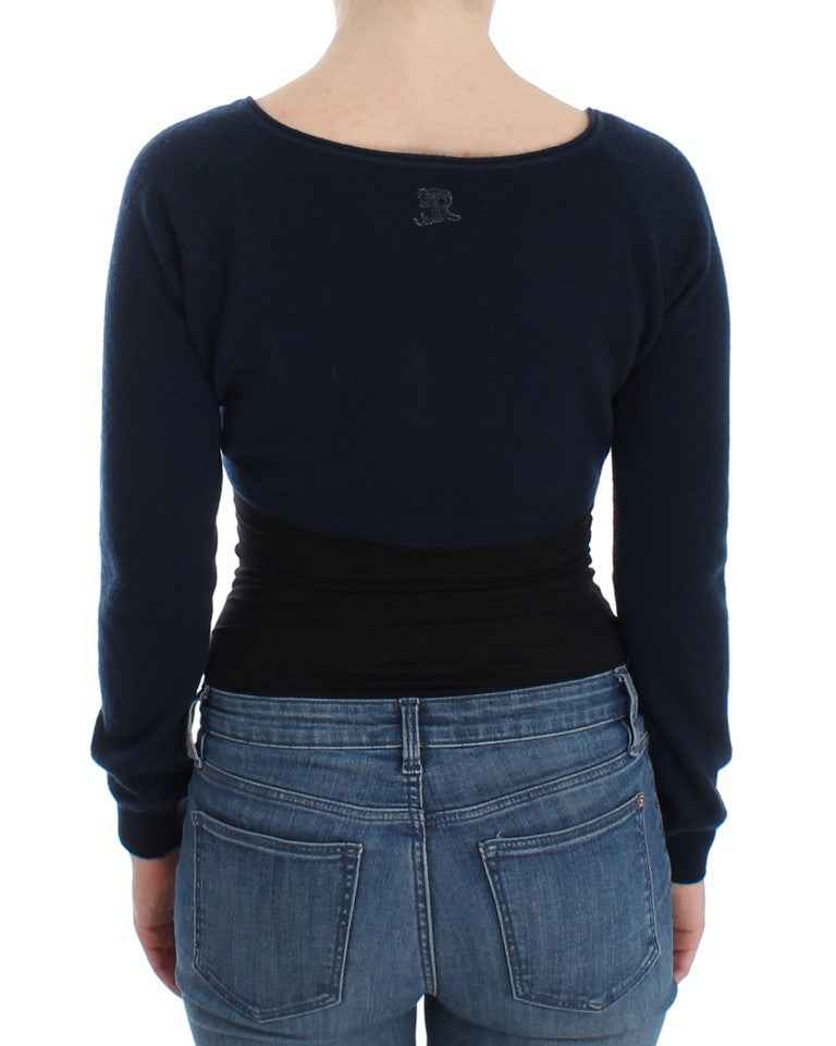 Ermanno Scervino Blue Cashmere Cardigan Sweater