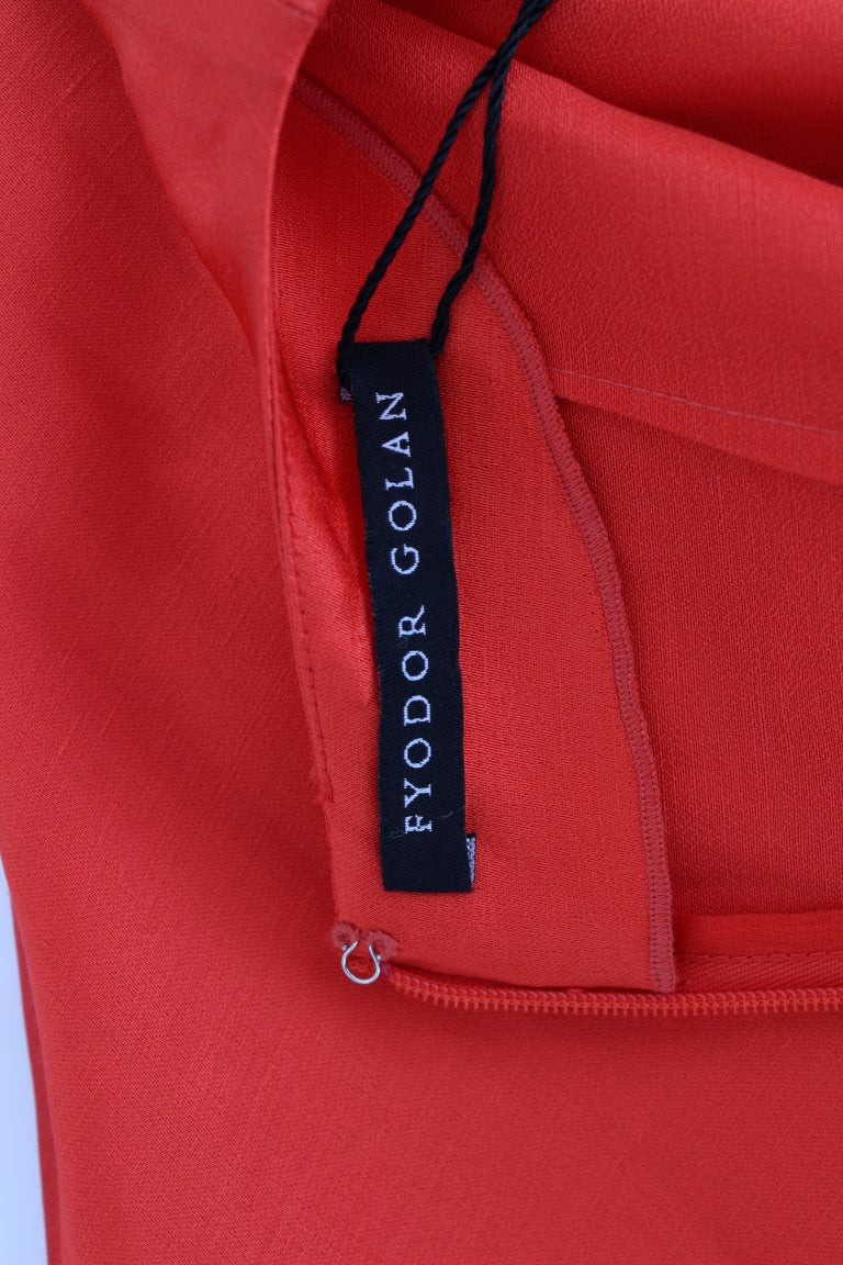 Robe fourreau Fyodor Golan rouge en lin