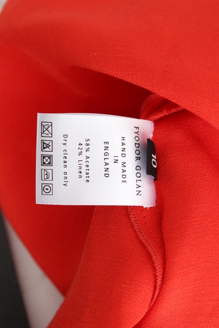 Robe fourreau Fyodor Golan rouge en lin