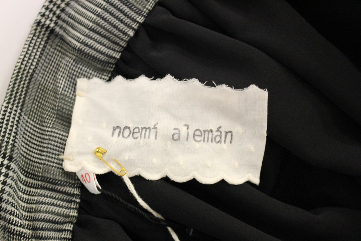 Jupe-short NOEMI ALEMÁN grise en laine (à carreaux)