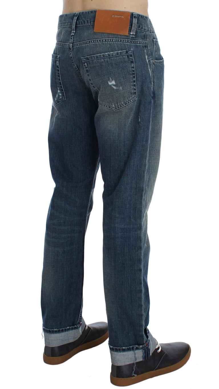 Acht Blue Wash Cotton Denim Regular Fit Jeans