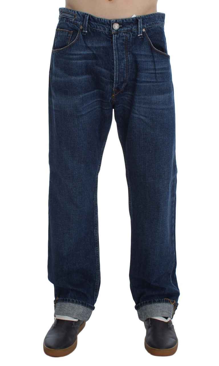 Acht Blue Wash Cotton Baggy Loose Fit Jeans