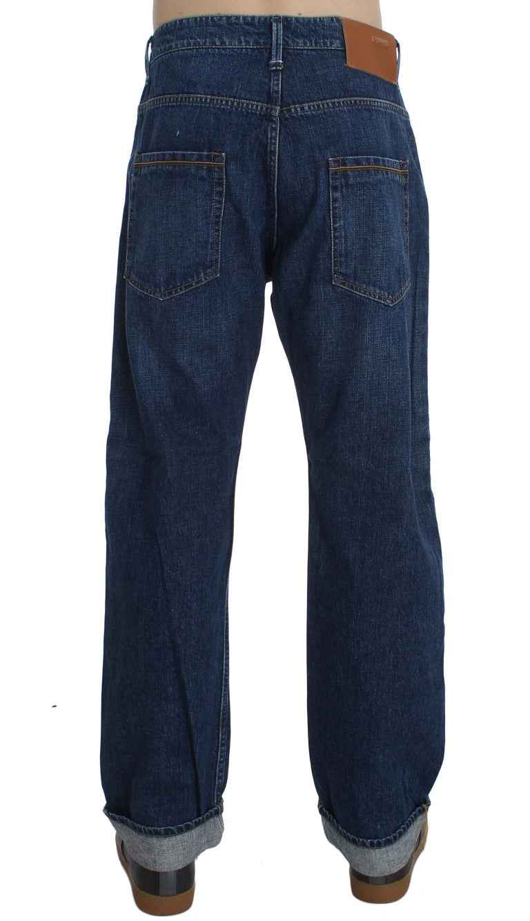 Acht Blue Wash Cotton Baggy Loose Fit Jeans
