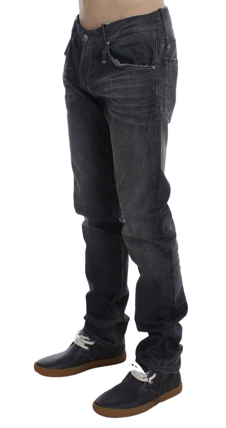 Acht Gray Cotton Regular Low Fit Jeans