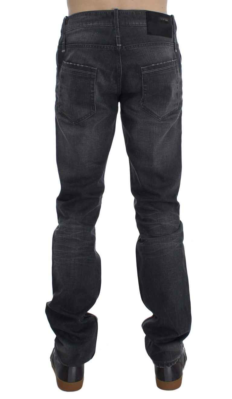 Acht Gray Cotton Regular Low Fit Jeans