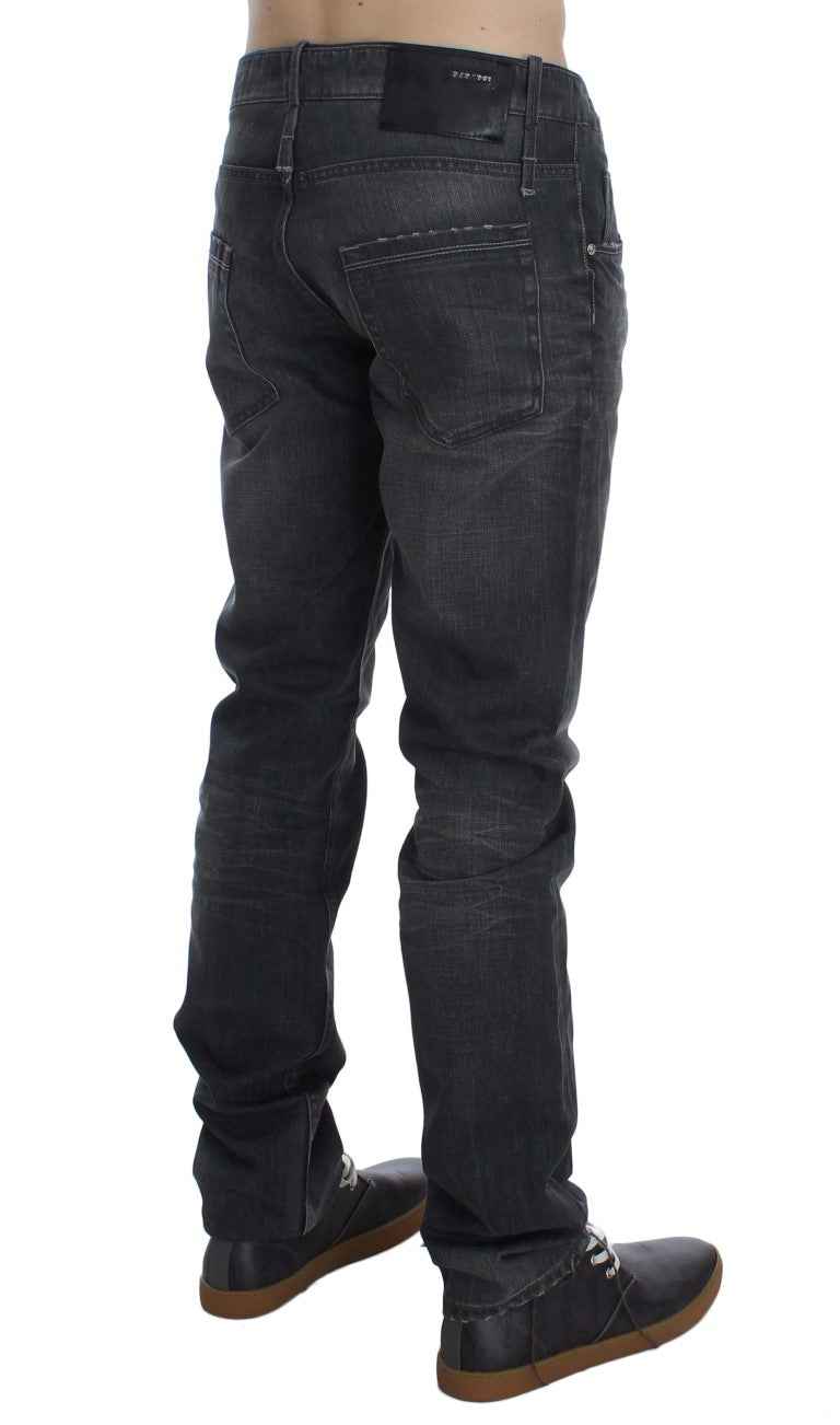 Acht Gray Cotton Regular Low Fit Jeans