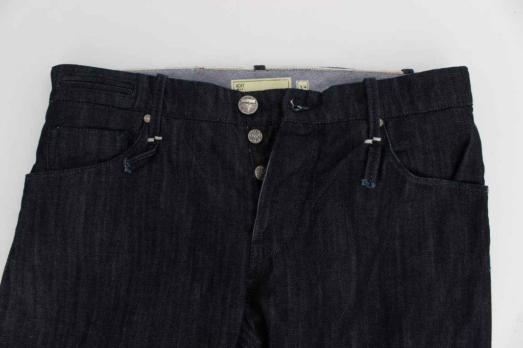 Acht Blue Cotton Regular Straight Fit Jeans