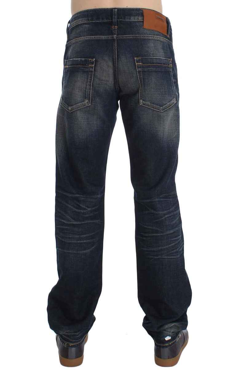 Acht Blue Wash Straight Fit Low Waist Jeans