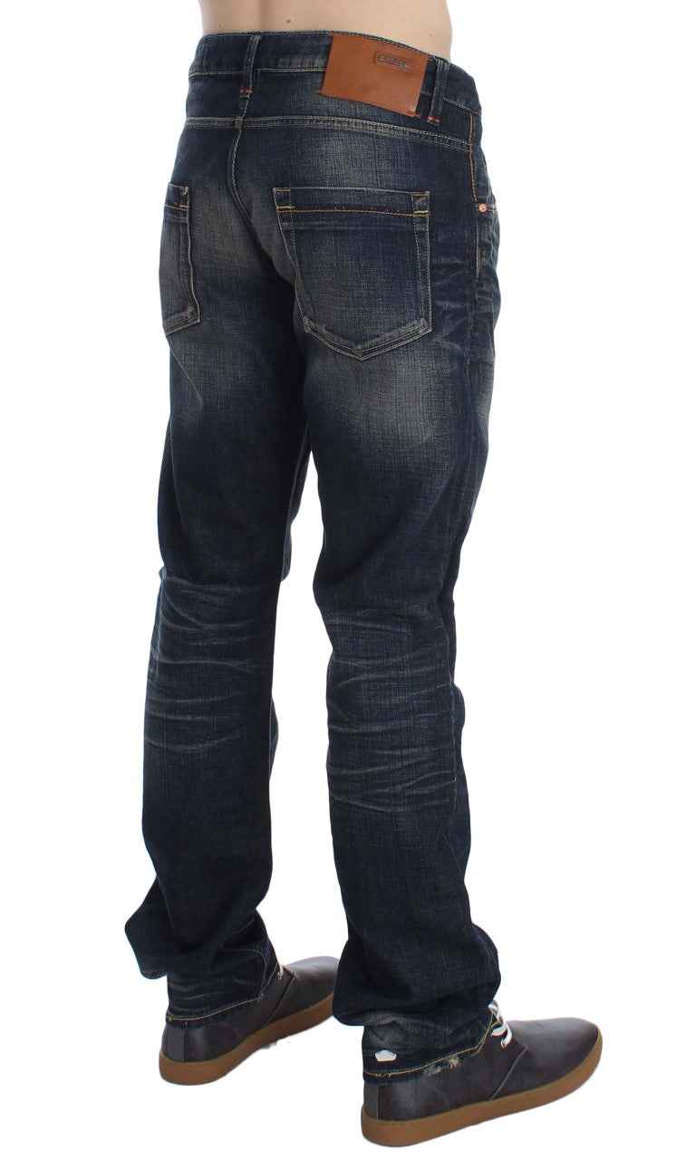 Acht Blue Wash Straight Fit Low Waist Jeans