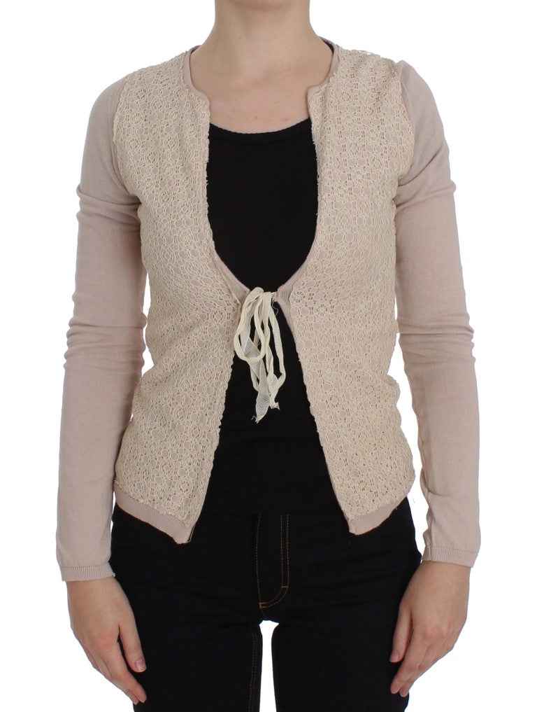 PINK MEMORIES Pink Floral Lace Wrap Sweater