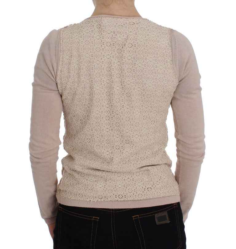 PINK MEMORIES Pink Floral Lace Wrap Sweater