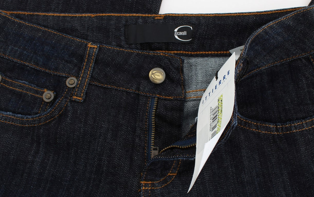 Jean Cavalli bleu en coton (droit, stretch)