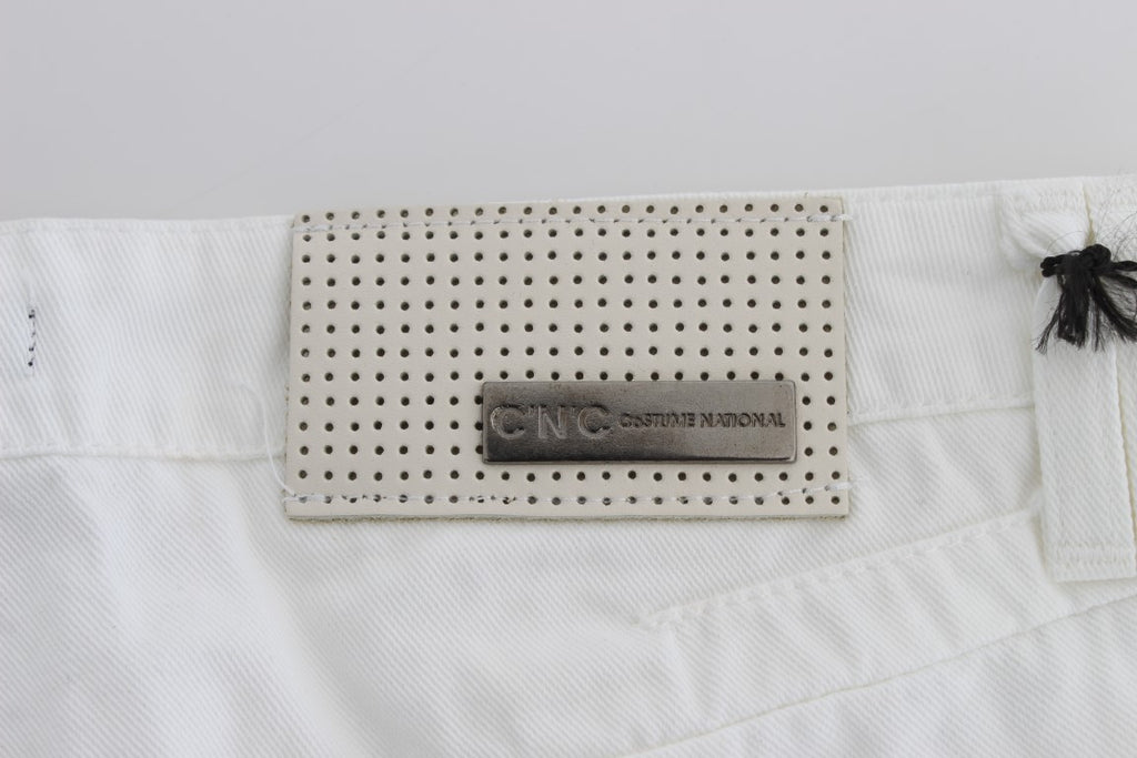 Jean Costume National blanc en coton (coupe ajustée)