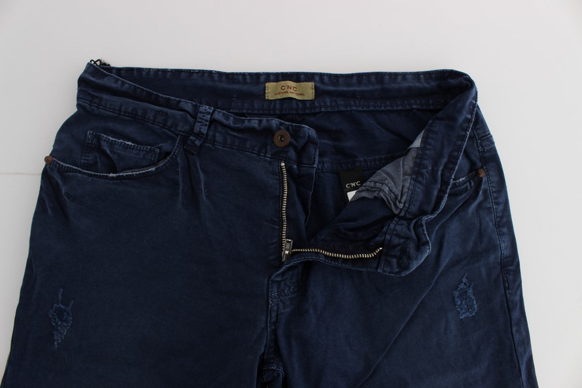 Jean Costume National bleu en mélange de coton