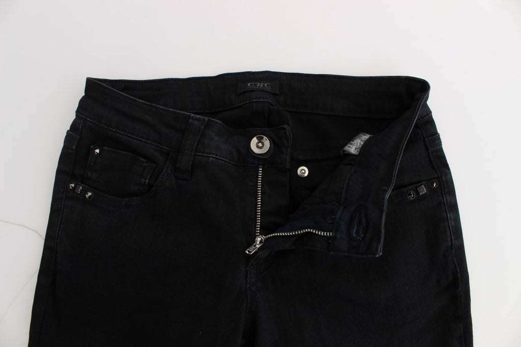 Jean Costume National noir en coton (coupe ajustée)